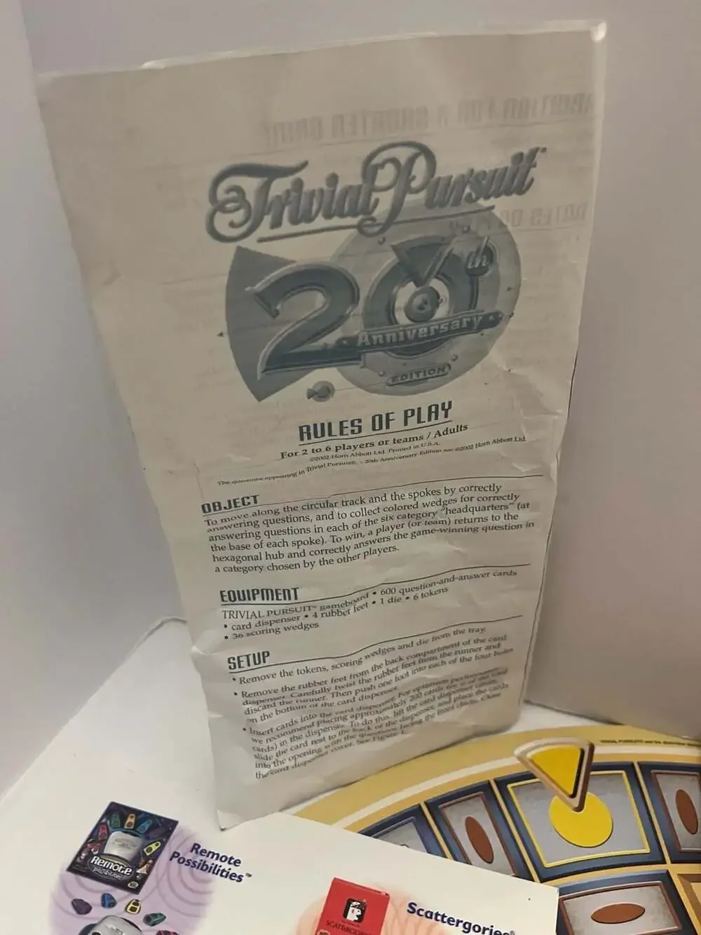 Trivial Pursuit 20th Anniversary Edition 2002 Deluxe Dispenser 2 Sealed Packs